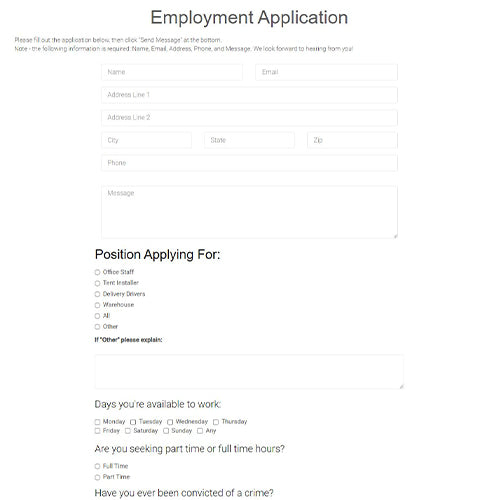 Employment Application